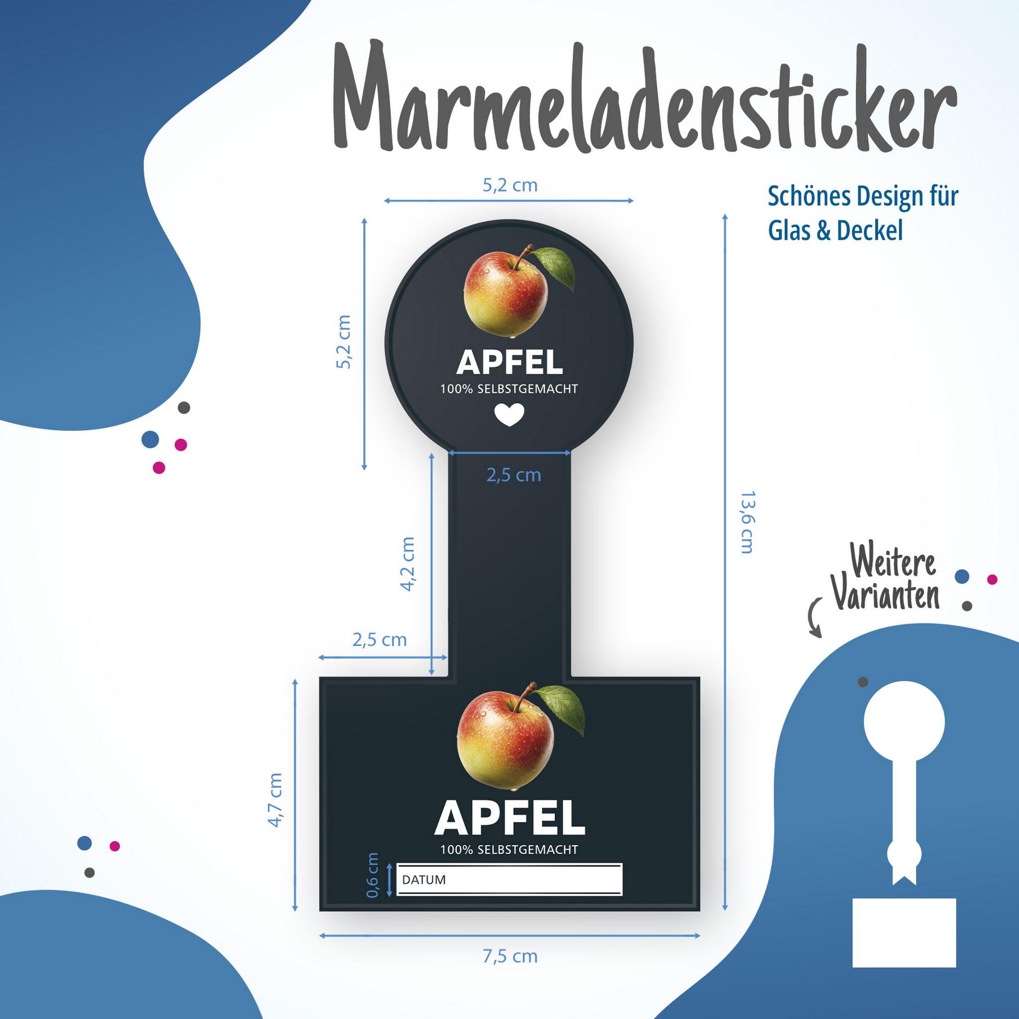 Itenga 50 x Kombi Marmeladenetikett f�r Deckel und Glas ...