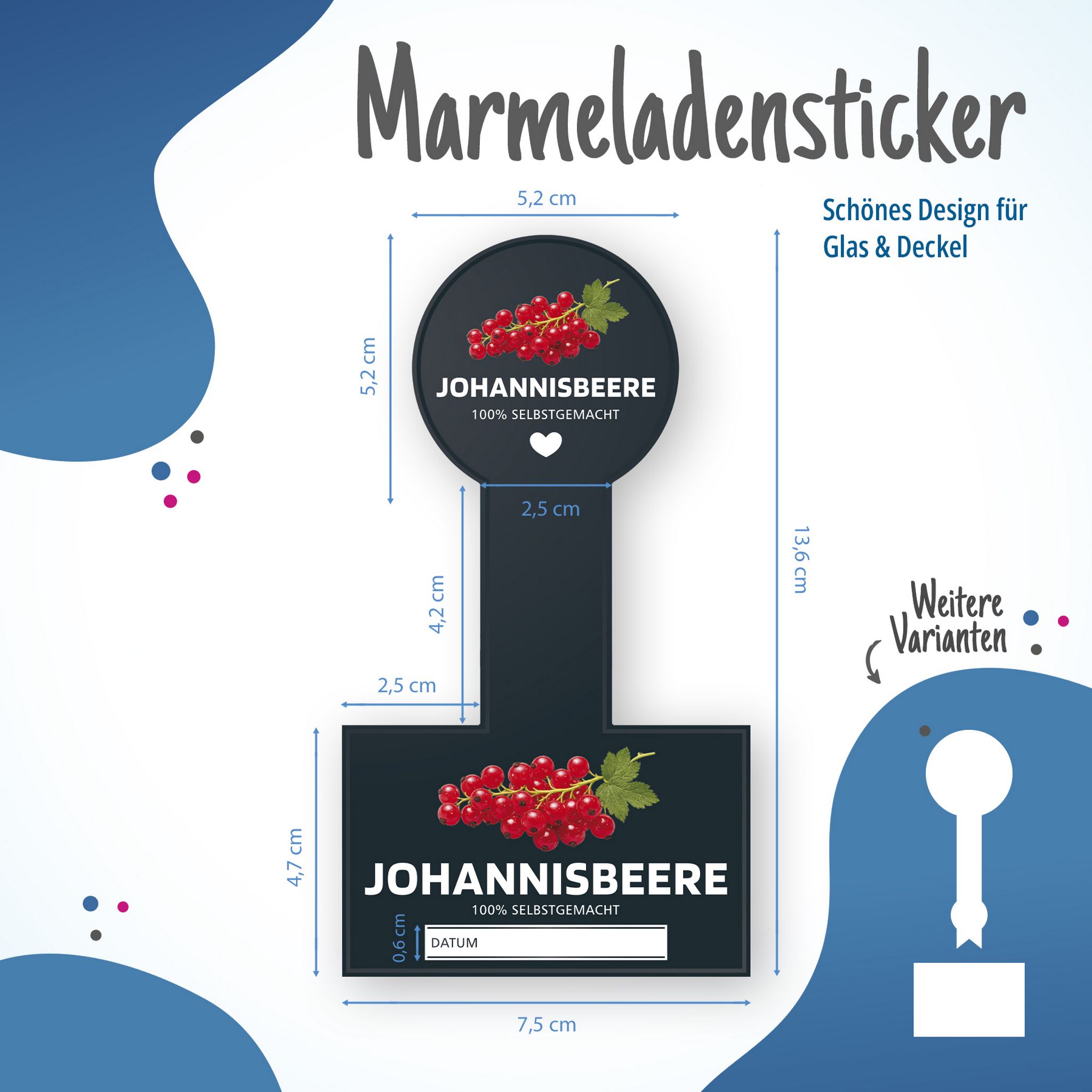 Itenga 50 x Kombi Marmeladenetikett f�r Deckel und Glas ...