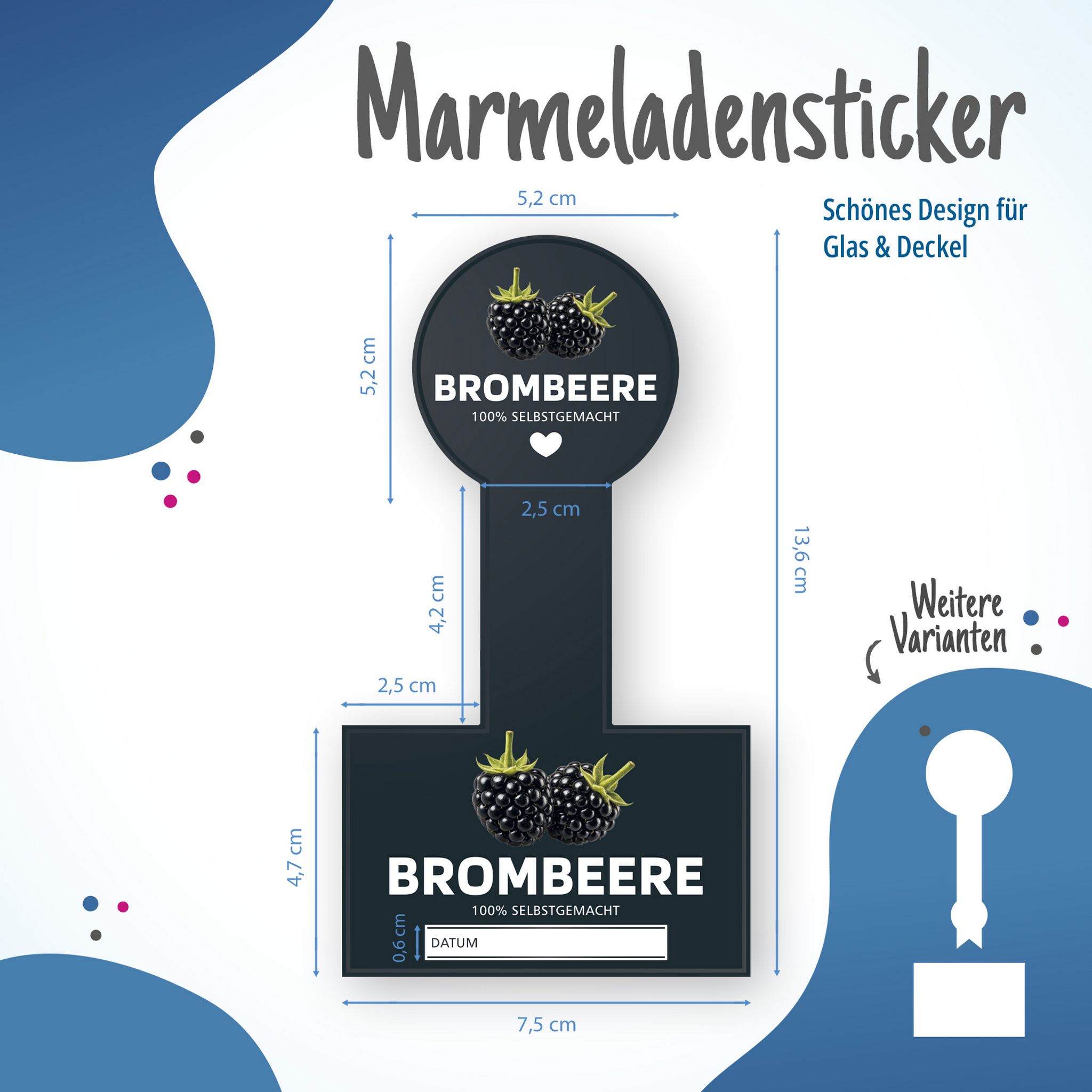 Itenga 50 x Kombi Marmeladenetikett f�r Deckel und Glas ...