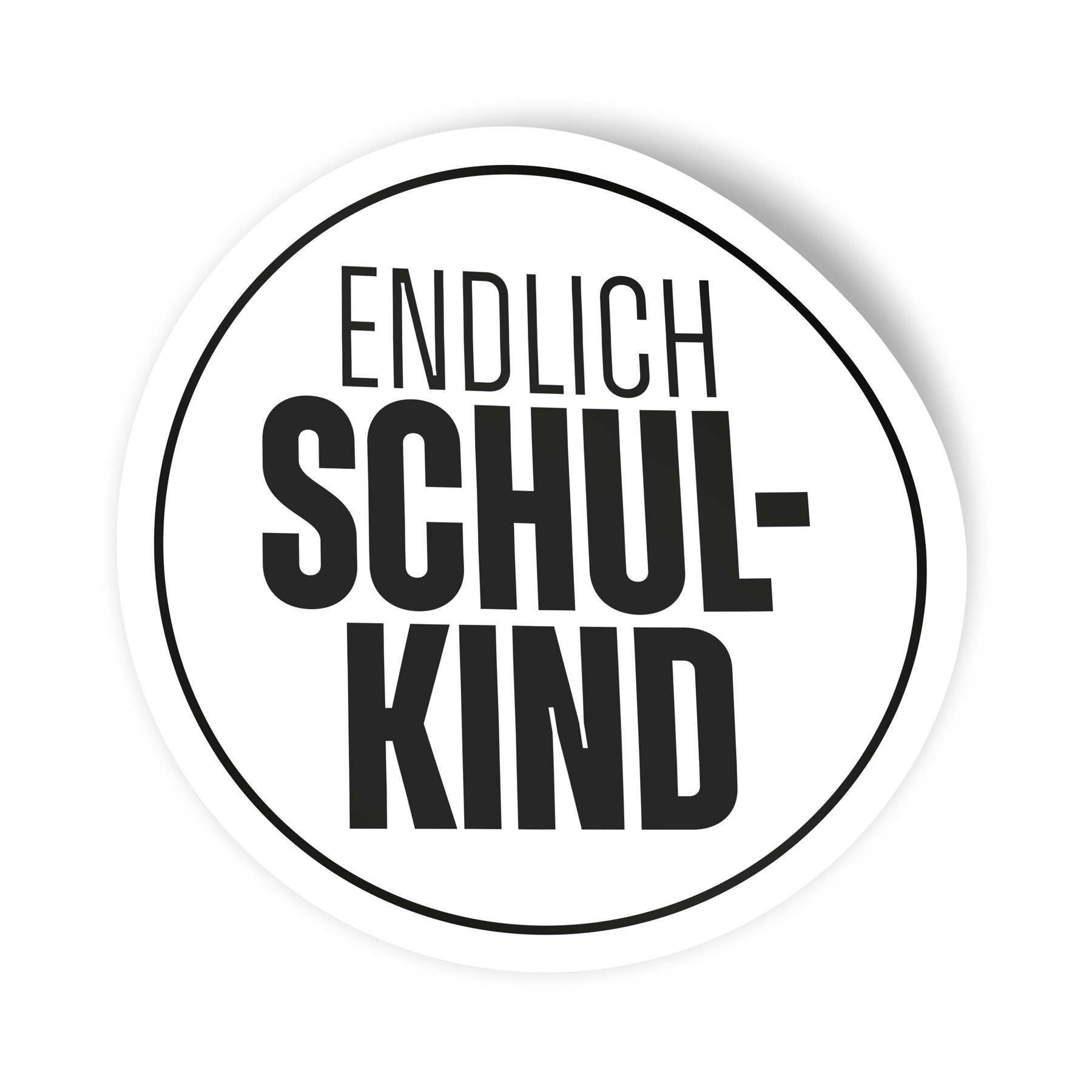 itenga 10x Aufkleber Sticker "Endlich Schulkind" rund 14...