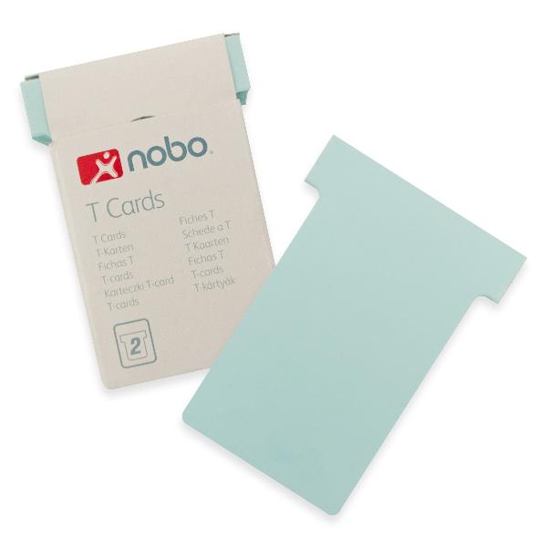 nobo T-Karten, Gr��e 2 / 60 mm, 170 g/qm, blau