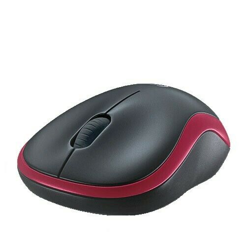 Logitech M 185 Cordless Notebook Mouse USB schwarz / rot