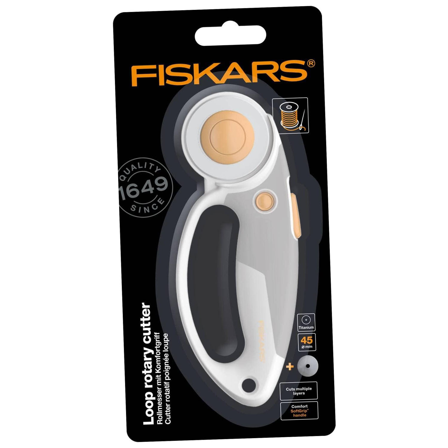 Fiskars Titan-Rollschneider Rollmesser mit Schlaufengrif...