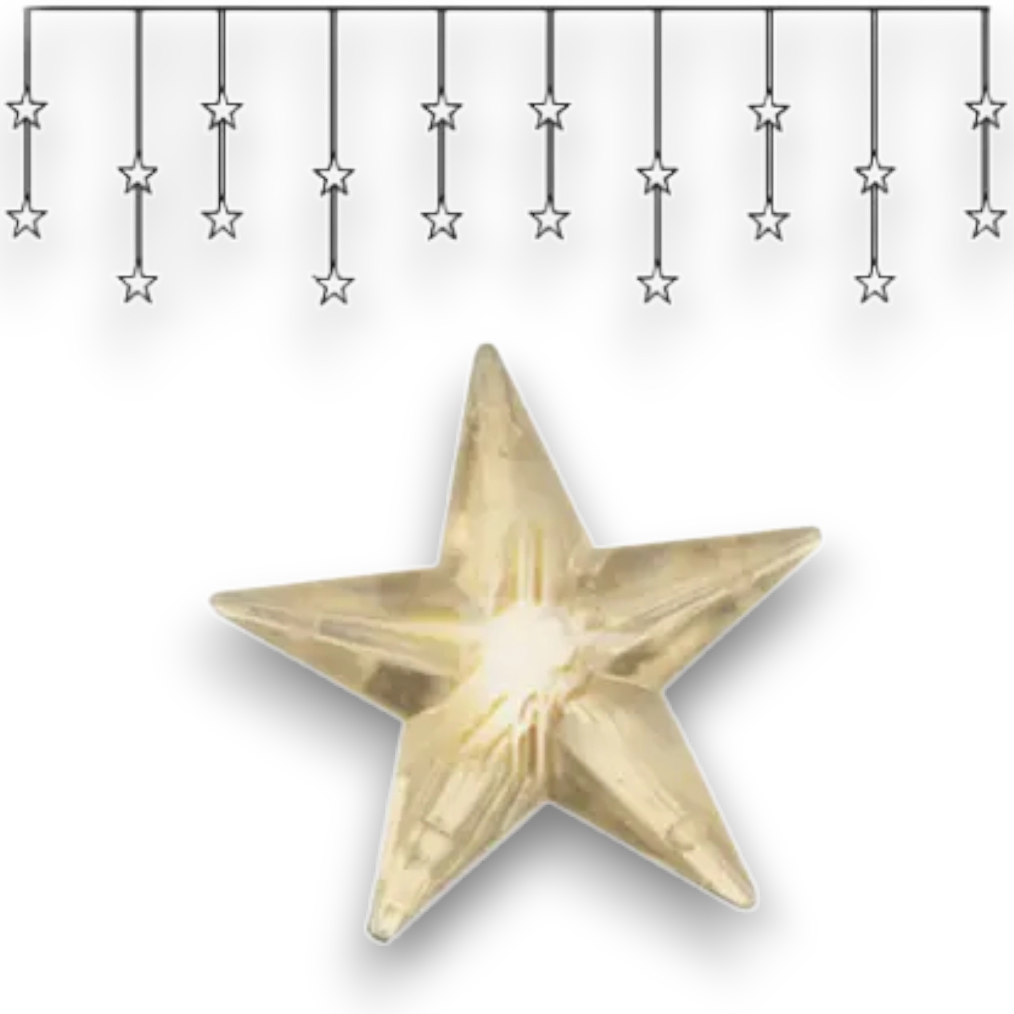 Lichtervorhang LED 20er Plastik Sterne warm white 40x180...