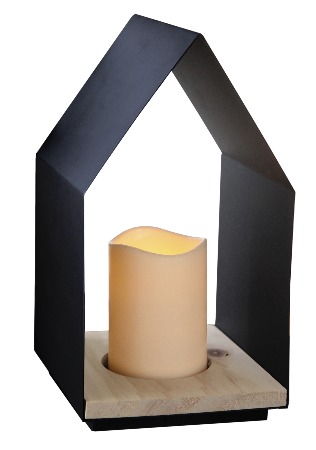 LED Leuchtkerze im Haus flackernd ca. 18x12 cm