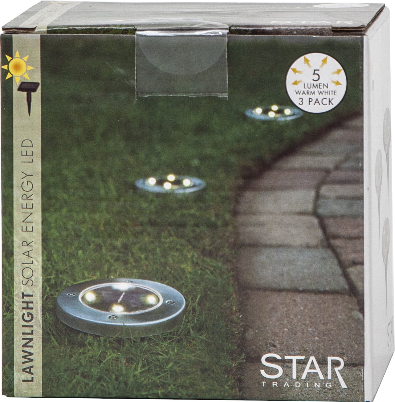 Star Trading Outdoor LED-Solar-Wegleuchten Warmwei, 3er...