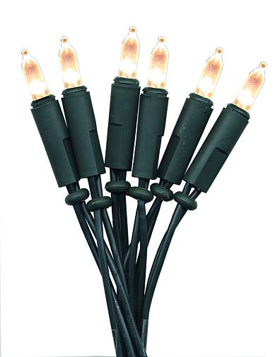 Lichterkette P-LED mini 20er warm white f�r innen gr�nes...