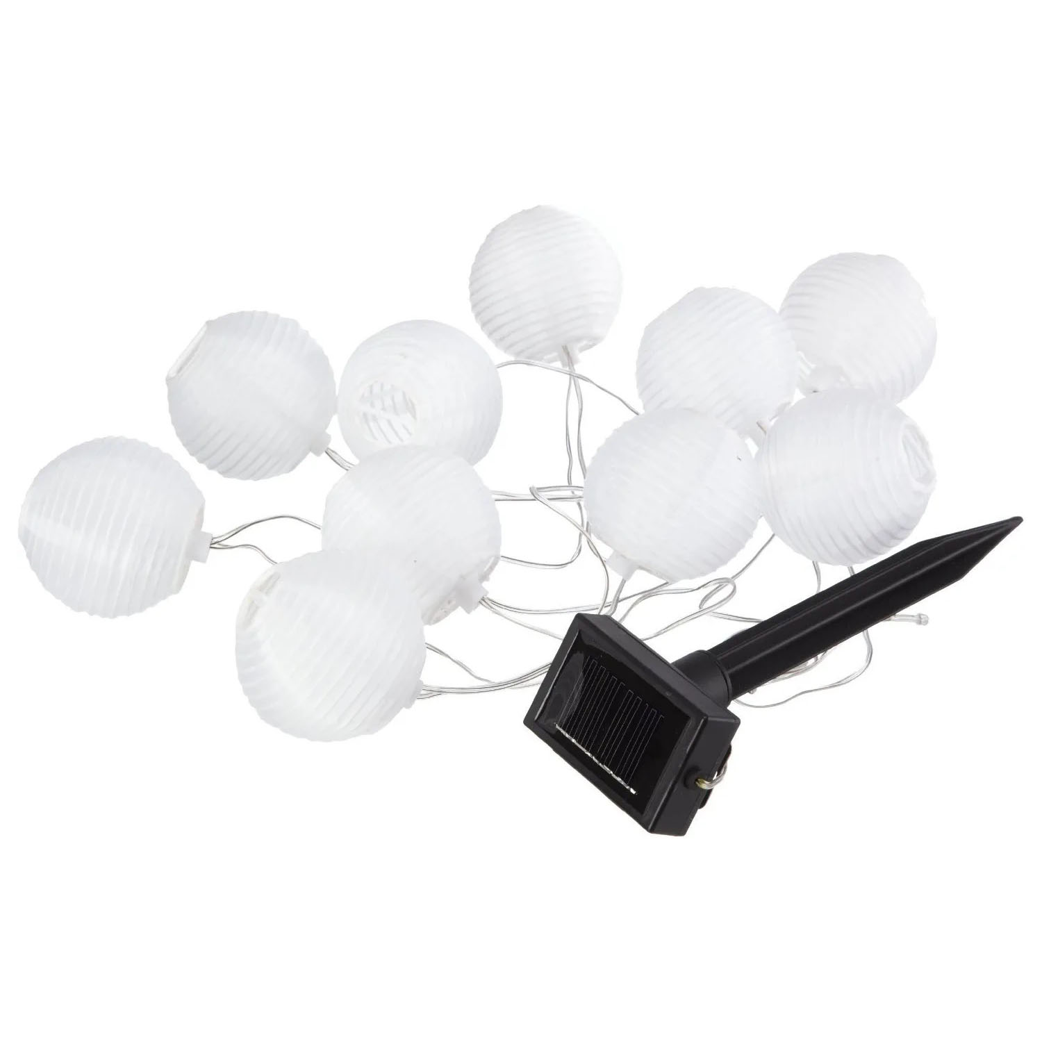 Lichterkette Solar LED Lampions wei� 10er 3Meter Licht: ...