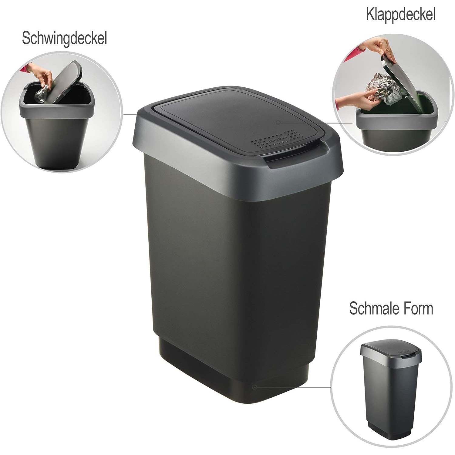 Rotho Swingeimer 10L Twist schwarz