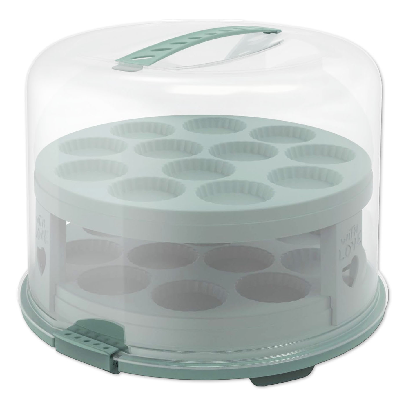 Rotho Tortenglocke XL 26 cm mit Tray mistletoe green