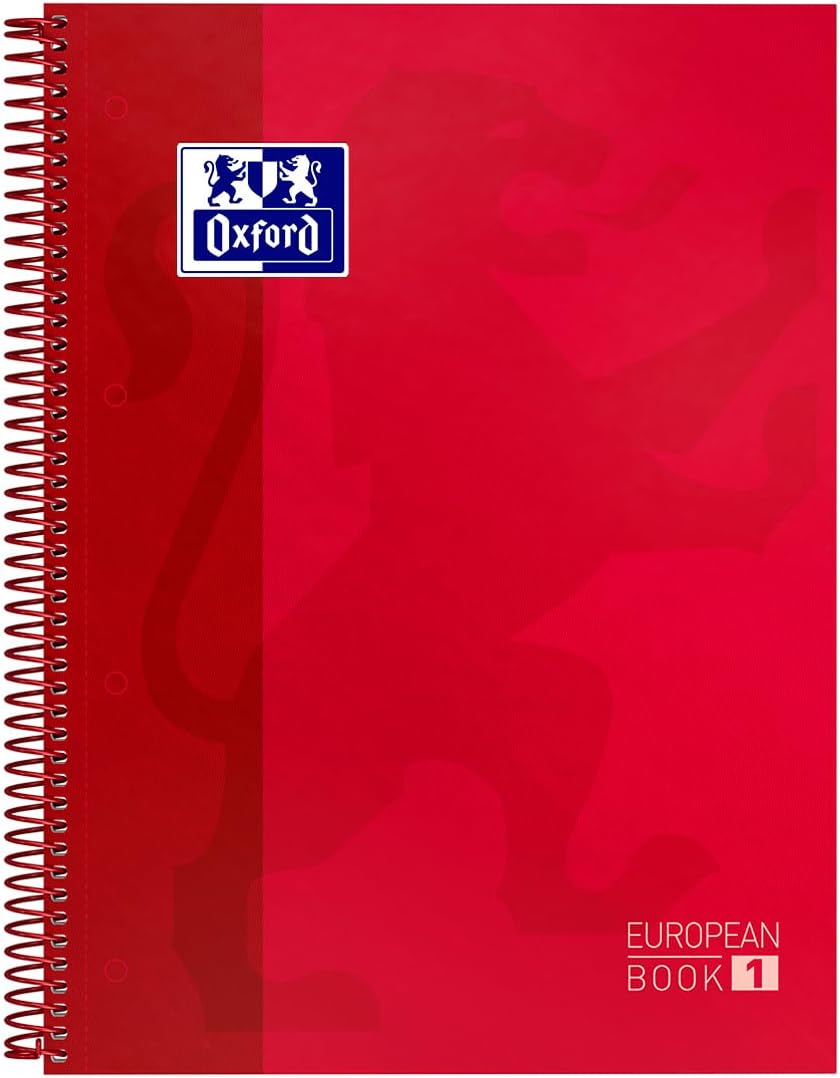 Oxford Collegeblock European Book 1, DIN A4+, kariert, rot