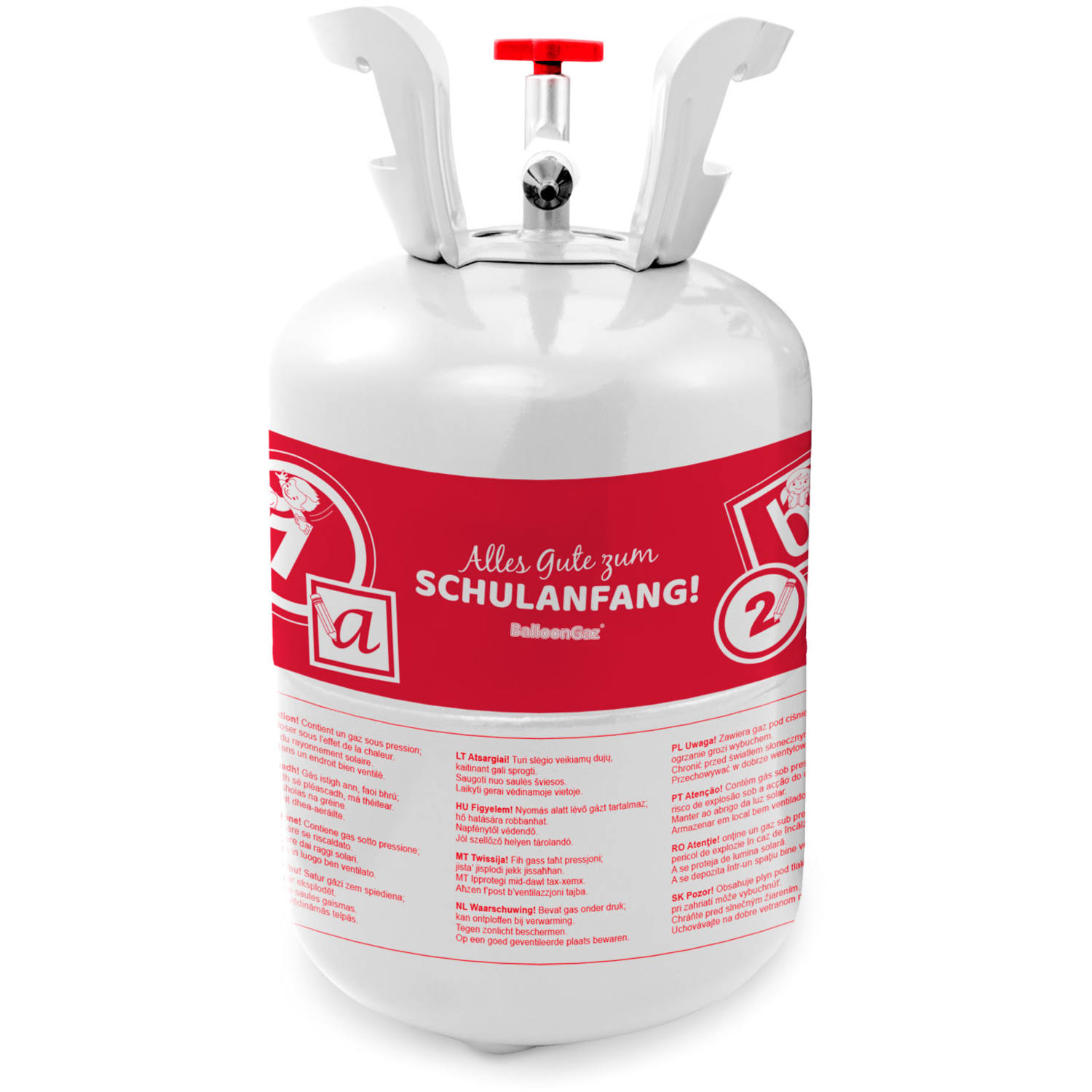 Heliumflasche Balloon Gas 30 'Schulanfang' mit Ballons u...