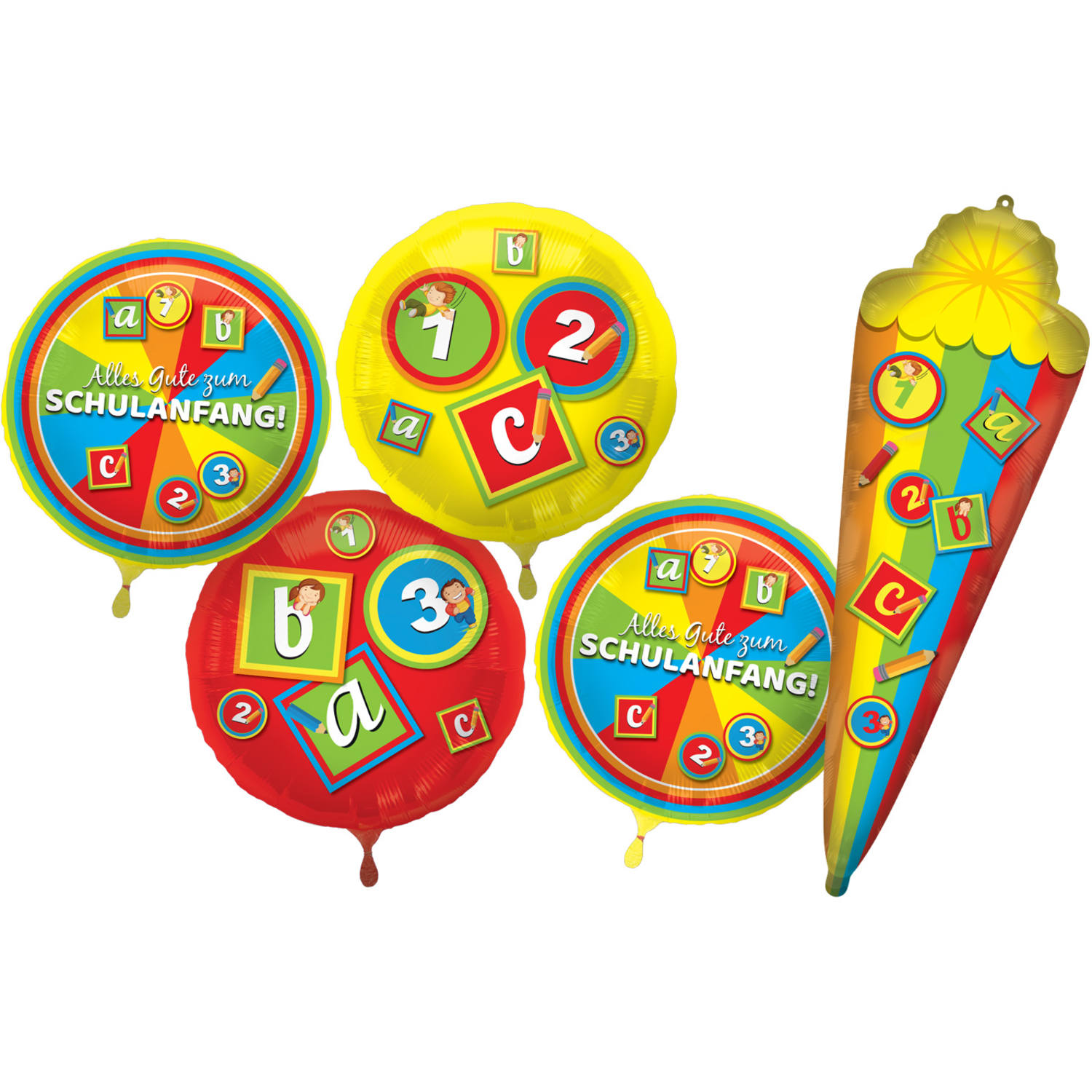 Heliumflasche Balloon Gas 30 'Schulanfang' mit Ballons u...