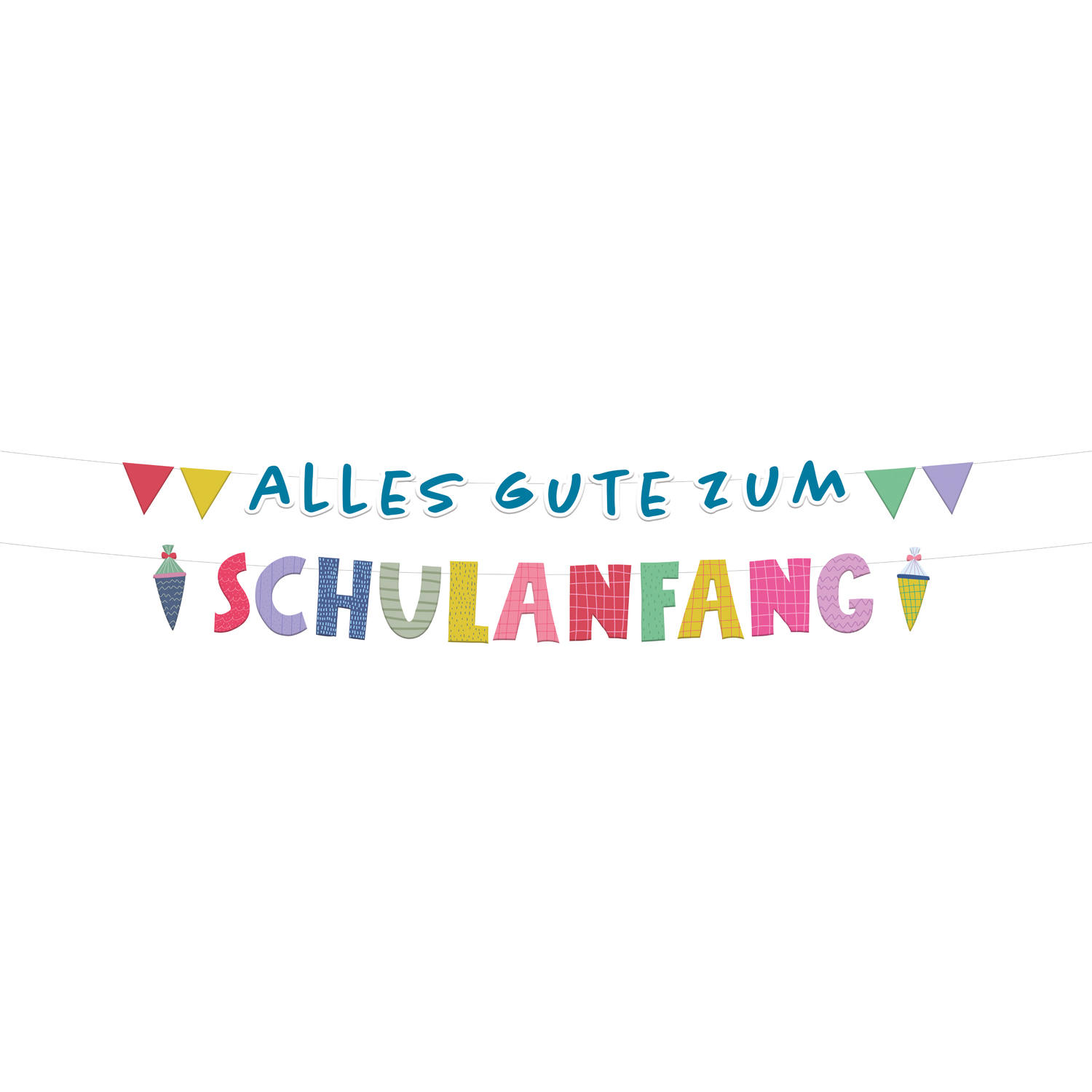 Buchstabengirlanden Schulanfang - 1,5 Meter