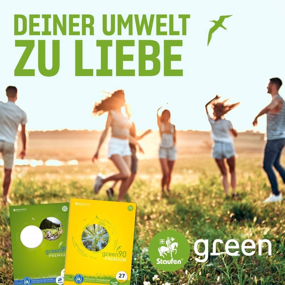 STAUFEN Green Schulheft Lin27 A5 16 Blatt 90g/qm 9mm lin...