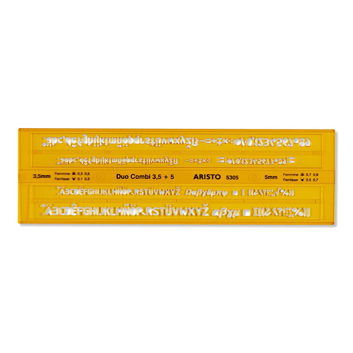ARISTO Schriftschablone Duo Combi 3,5/5mm ISO3098-1/ DIN...