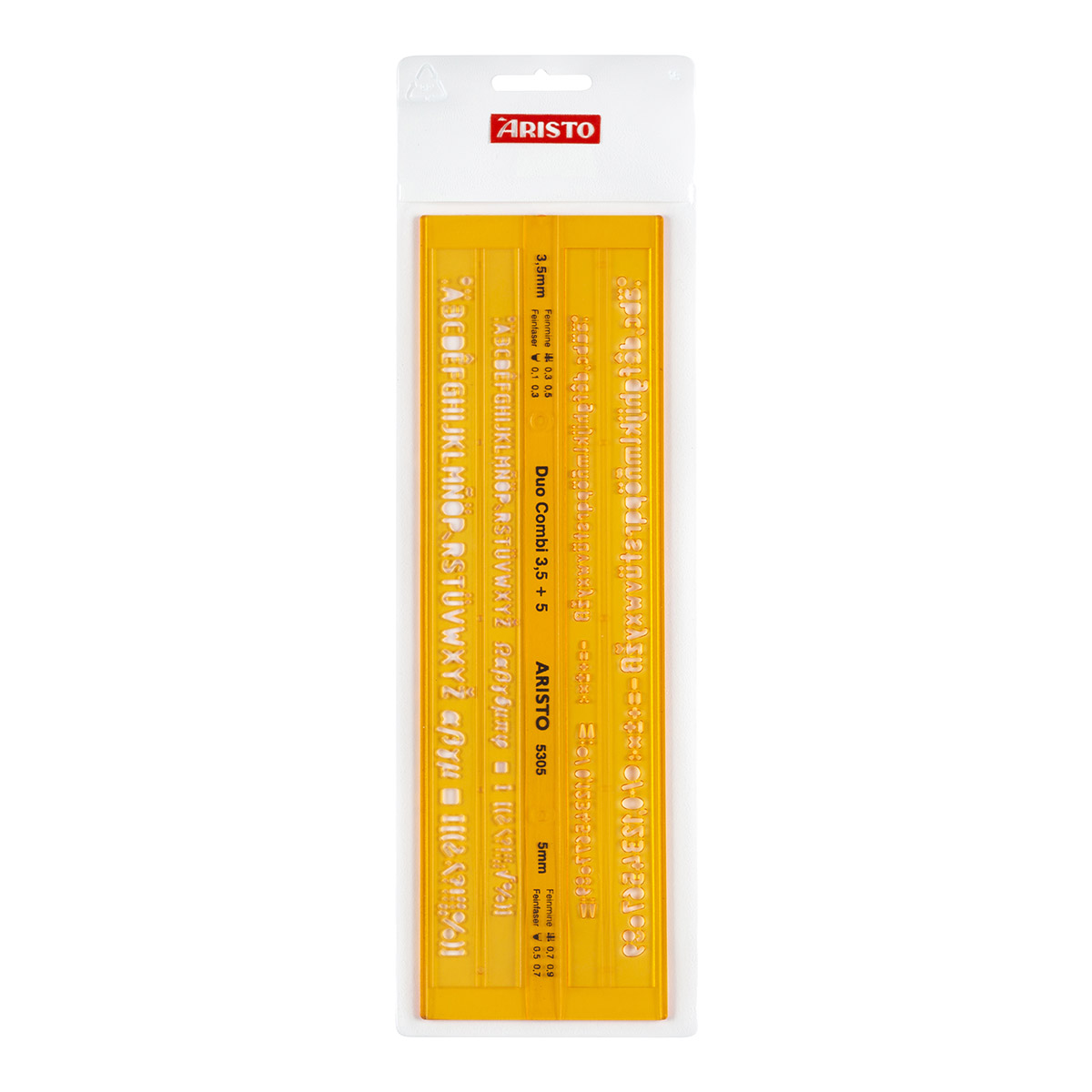 ARISTO Schriftschablone Duo Combi 3,5/5mm ISO3098-1/ DIN...