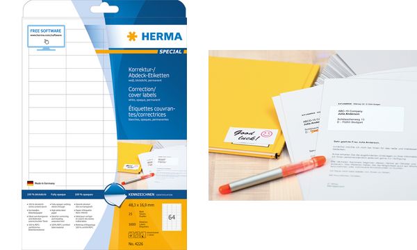 HERMA Korrektur-/Abdeck-Etiketten SPECIAL, 48,3 x 16,9 mm