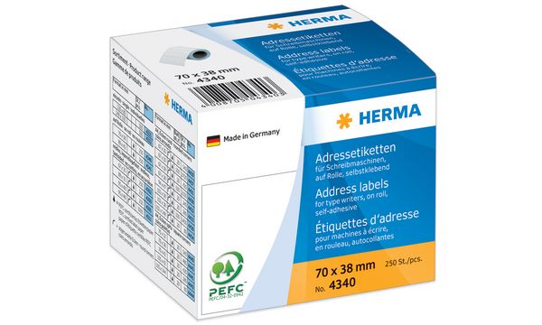 HERMA Adress-Etiketten, 89 x 42 mm, endlos, weiß