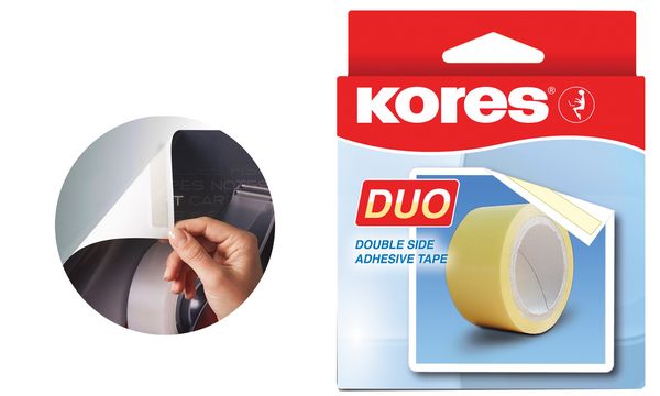 2 x Kores Doppelseitiges Klebeband Klebefilm transparent Duo Tape 30 mm x 5m 