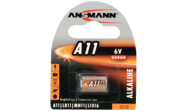 ANSMANN Alkaline Batterie A11, 6 Volt, 1er Blister