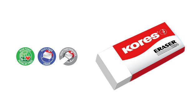 Kores Kunststoff-Radierer KE30, (B)40 x (T)21 x (H)10 mm