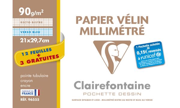 Clairefontaine Millimeterpapier, DIN A4, Aktionspack