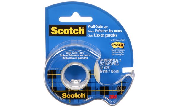 Scotch Klebefilm Wall-Safe, im Handabroller, 19mm x 16,5m