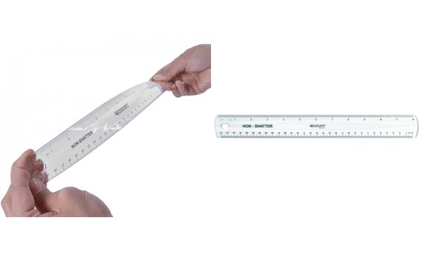 WESTCOTT Flachlineal, 150 mm, flexibel, transparent