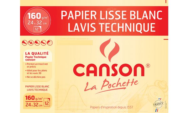 CANSON technisches Zeichenpapier, DIN A3, 160 g/qm, weiß