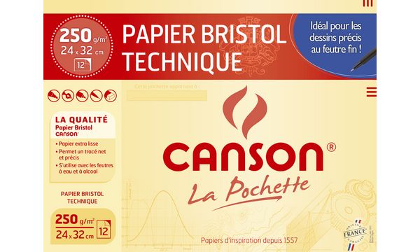 CANSON Zeichenpapier Bristol, 240 x 320 mm, 250 g/qm