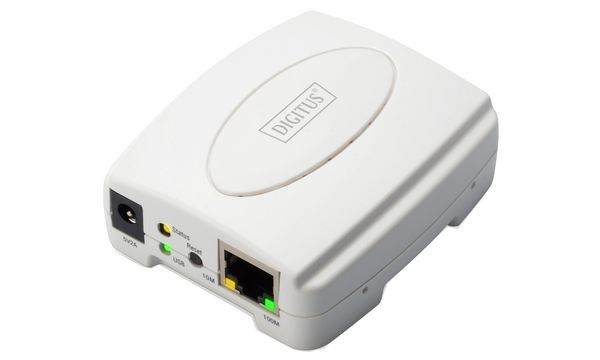 DIGITUS Fast Ethernet Printserver, 1 x USB 2.0