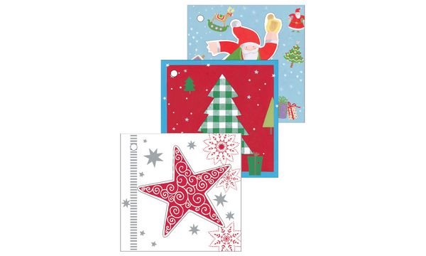#3xSUSY CARD Anhängerkarten Weihnachten Stern, Baum, Mann