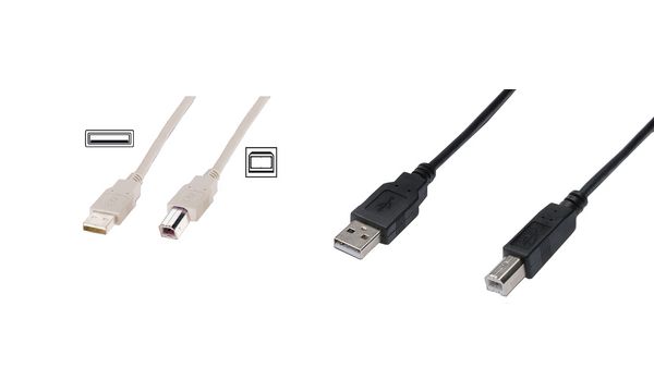 DIGITUS USB 2.0 Anschlusskabel, USB-A - USB-B Stecker, 3...