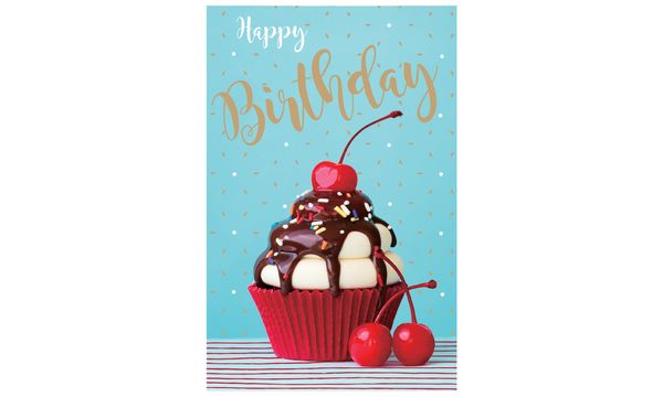 SUSY CARD Geburtstagskarte Cherry Cup Cake