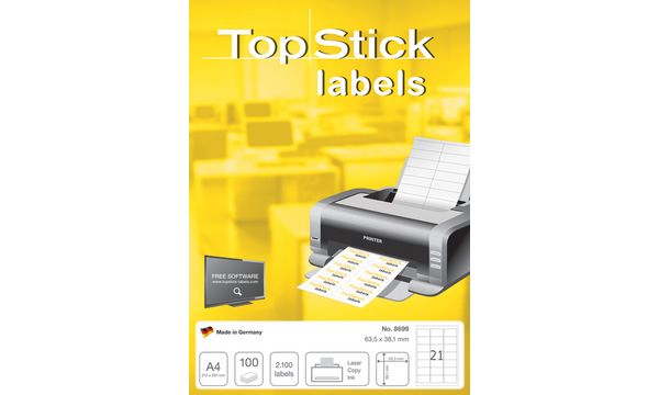 TOP STICK Universal-Etiketten, 210 x 148 mm, weiß, 100 B...