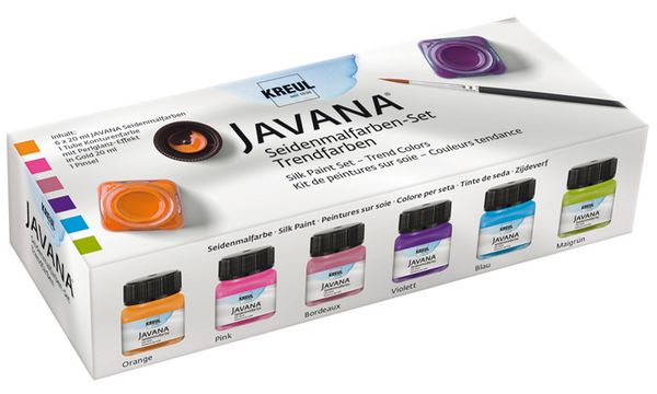 KREUL Seidenmalfarbe JAVANA, Trendfarben-Set, 6 x 20 ml