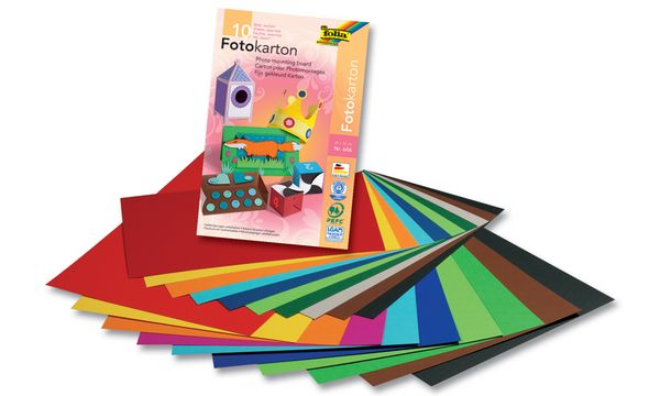 folia Fotokartonblock, DIN A3, farbig sortiert