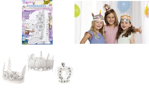 folia Kinderh�te-Set "M�RCHEN", aus Pappe, wei�