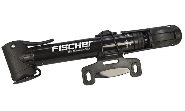 FISCHER Mini-Fahrrad-Luftpumpe, mit T-Griff, schwarz