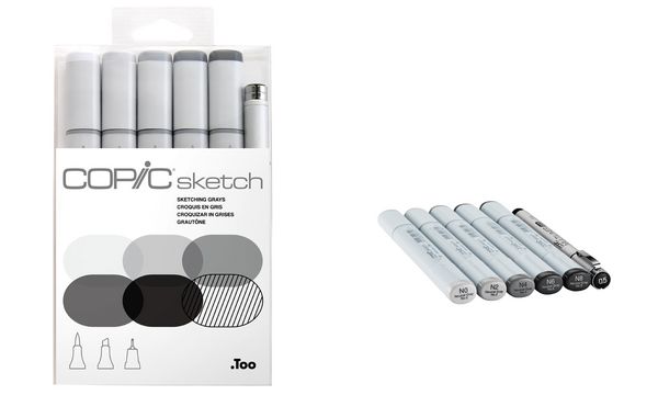 COPIC Marker sketch, 6er Set "Sketching Grays"