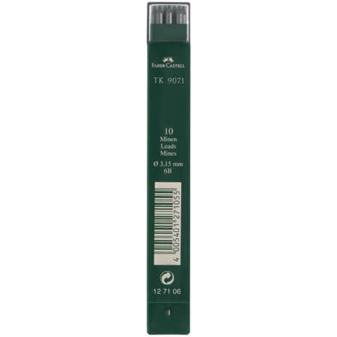 FABER-CASTELL TK-Minen 9071, tiefschwarz, H�rtegrad: 6B