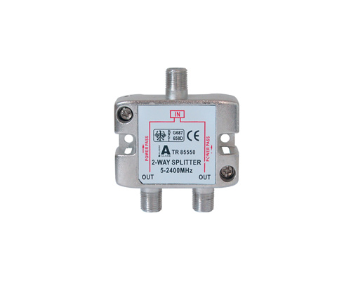 SAT Stammverteiler mit F-Connectoren 2-fach 5-2250 MHz