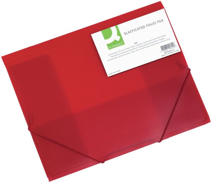 Q-CONNECT Gummizugmappe A4 transl. rot
