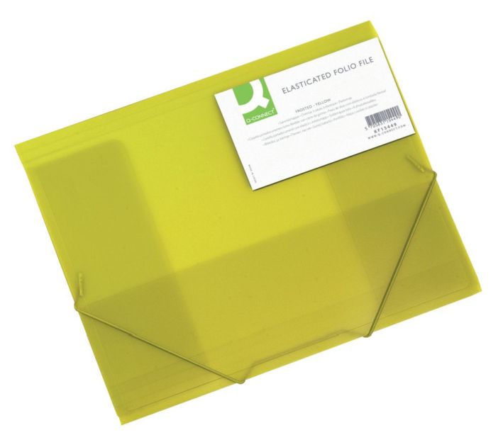 Q-CONNECT Gummizugmappe A4 transl. gelb