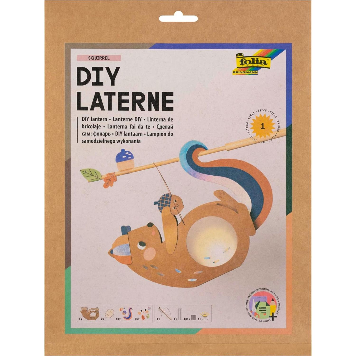 folia Laternen-Bastelset EICHH�RNCHEN mit Laternenstab u...