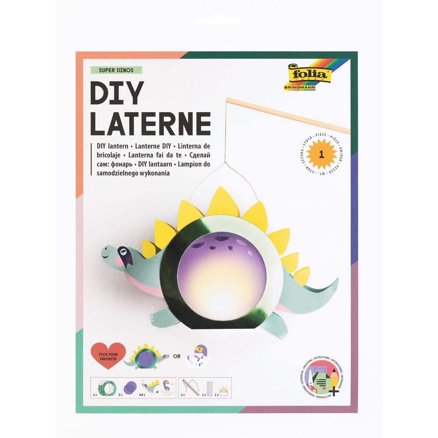 folia Laternen-Bastelset SUPER DINOS (Dino oder Dino-Ges...