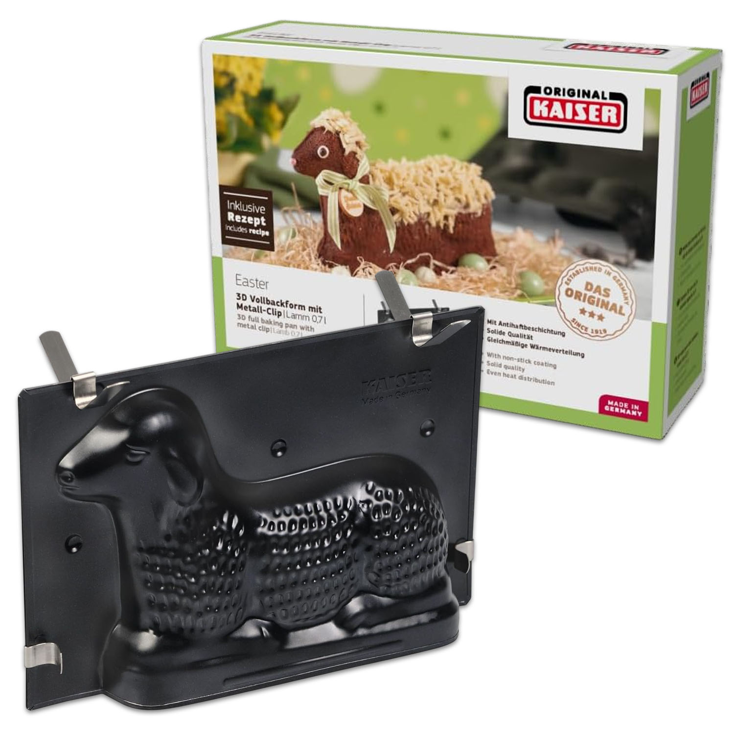Kaiser 3D Motivbackform Lamm schwarz 0,7l