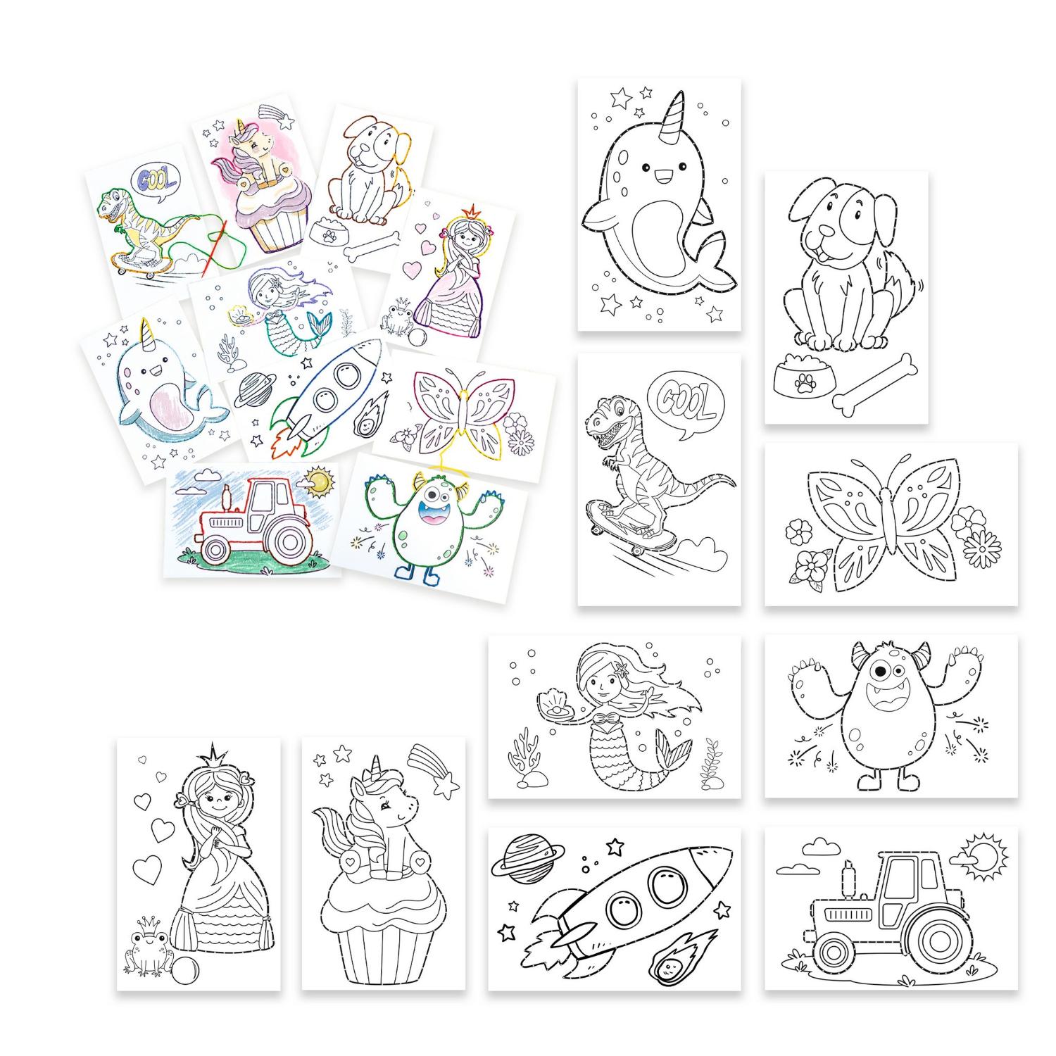 URSUS 50x Ausn�hkarten Stickkarten wei� mit Motiven zum ...