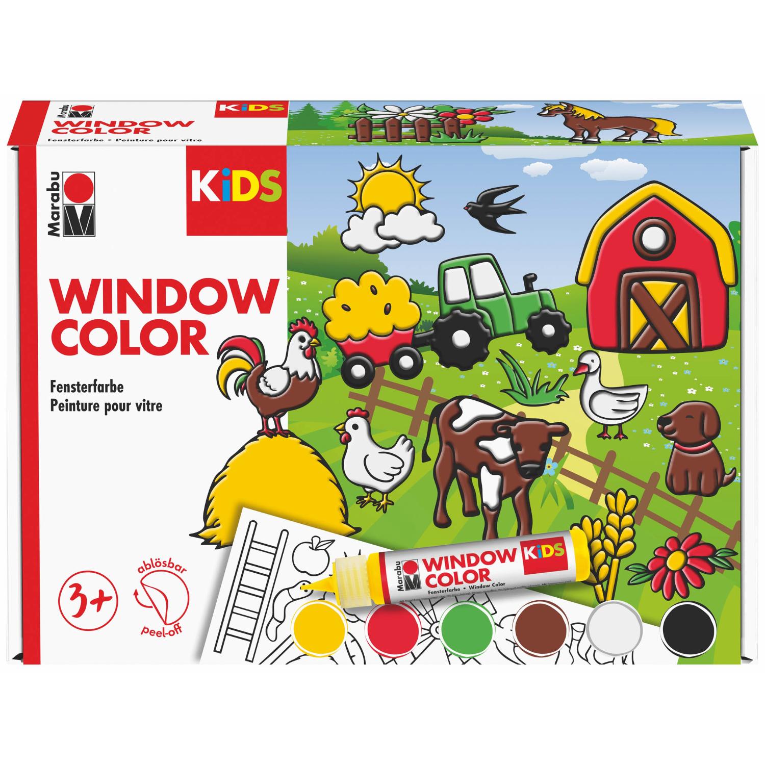 Marabu KiDS Window Color Set Bauernhof, 6 x 25ml